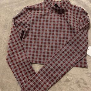 plaid crop shirt